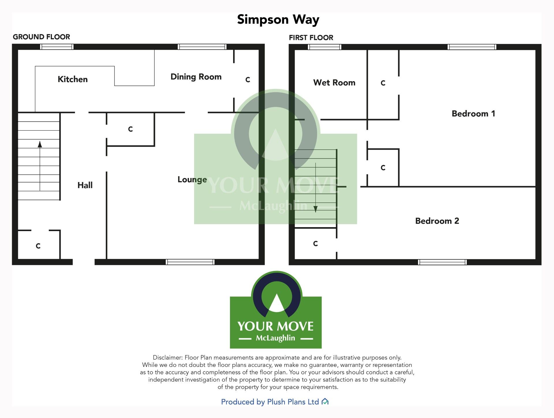 Floorplan of 2 bedroom Semi Detached House for sale, Simpson Way, Bellshill, North Lanarkshire, ML4