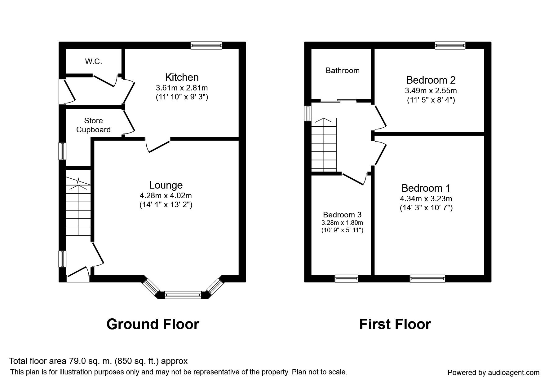 Floorplan of 3 bedroom Semi Detached House to rent, Goodyers End Lane, Bedworth, Warwickshire, CV12