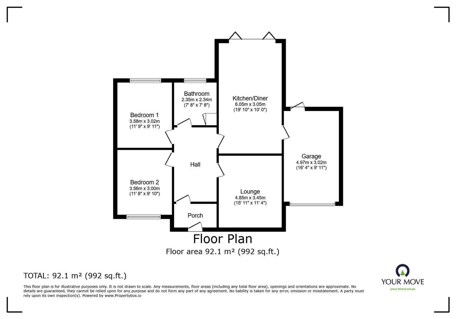 Floorplan of 2 bedroom Semi Detached Bungalow for sale, Flude Road, Coventry, Warwickshire, CV7