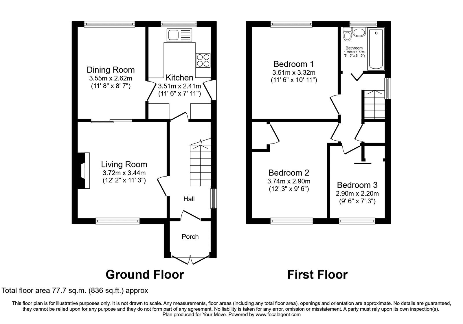 Floorplan of 3 bedroom Semi Detached House to rent, Yewdale Crescent, Coventry, West Midlands, CV2