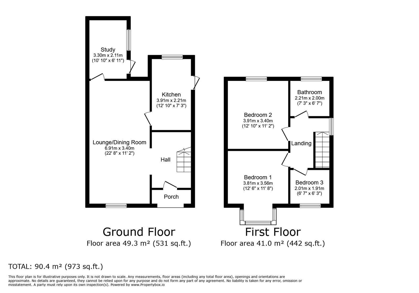 Floorplan of 3 bedroom Semi Detached House for sale, Briardene Avenue, Bedworth, Warwickshire, CV12