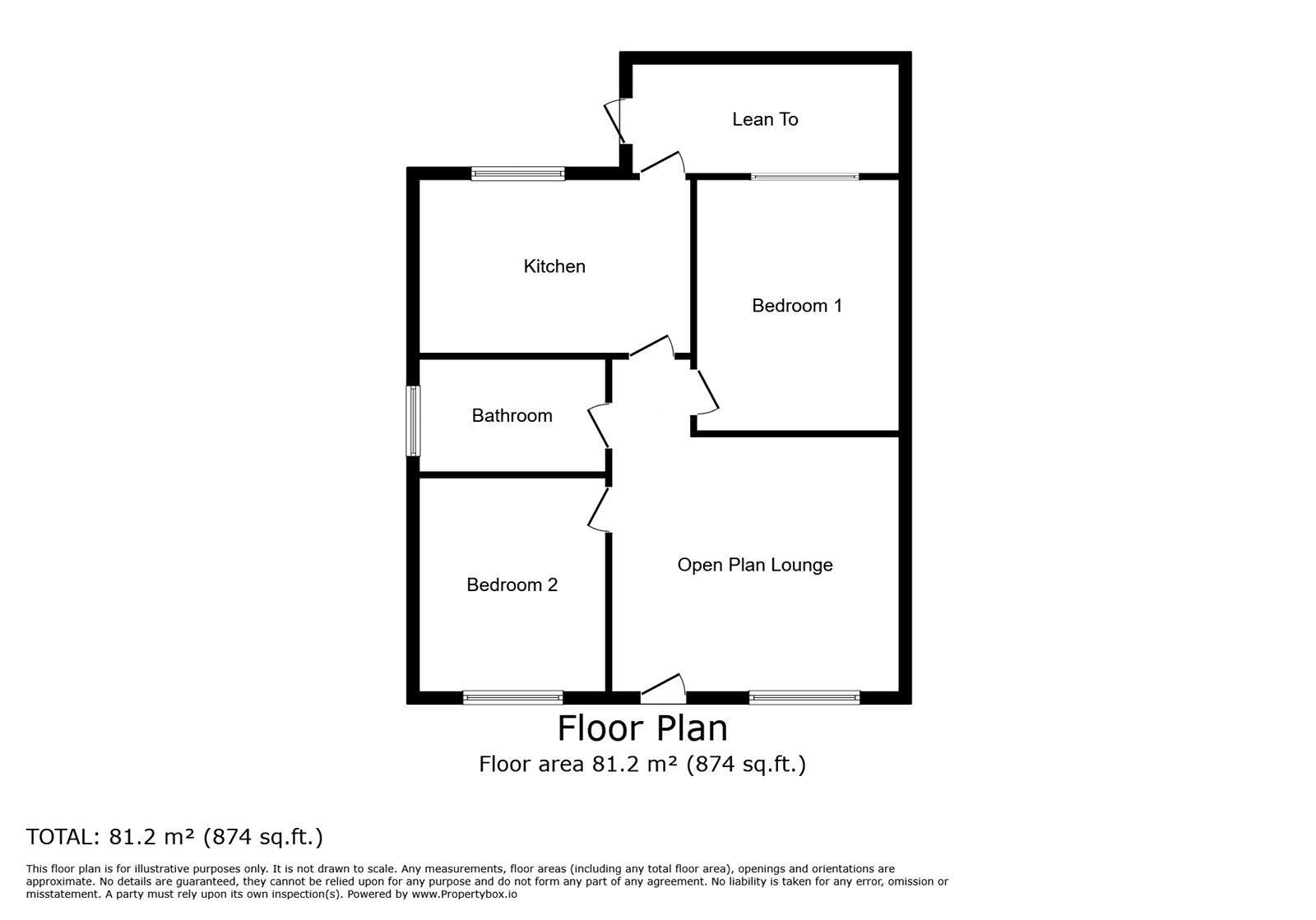 Floorplan of 2 bedroom Semi Detached Bungalow for sale, Renison Road, Bedworth, Warwickshire, CV12