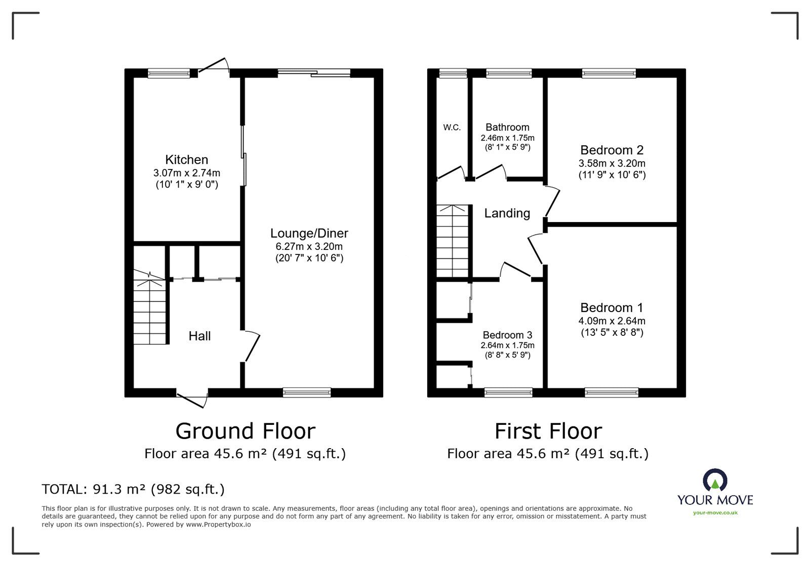 Floorplan of 3 bedroom Semi Detached House for sale, Keenan Drive, Bedworth, Warwickshire, CV12