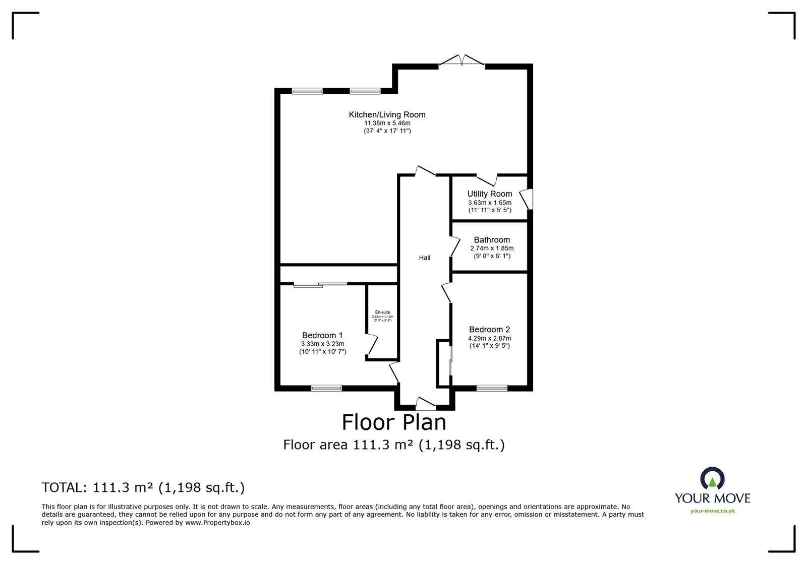 Floorplan of 2 bedroom Detached Bungalow for sale, Little Green View, Ash Green, Warwickshire, CV7