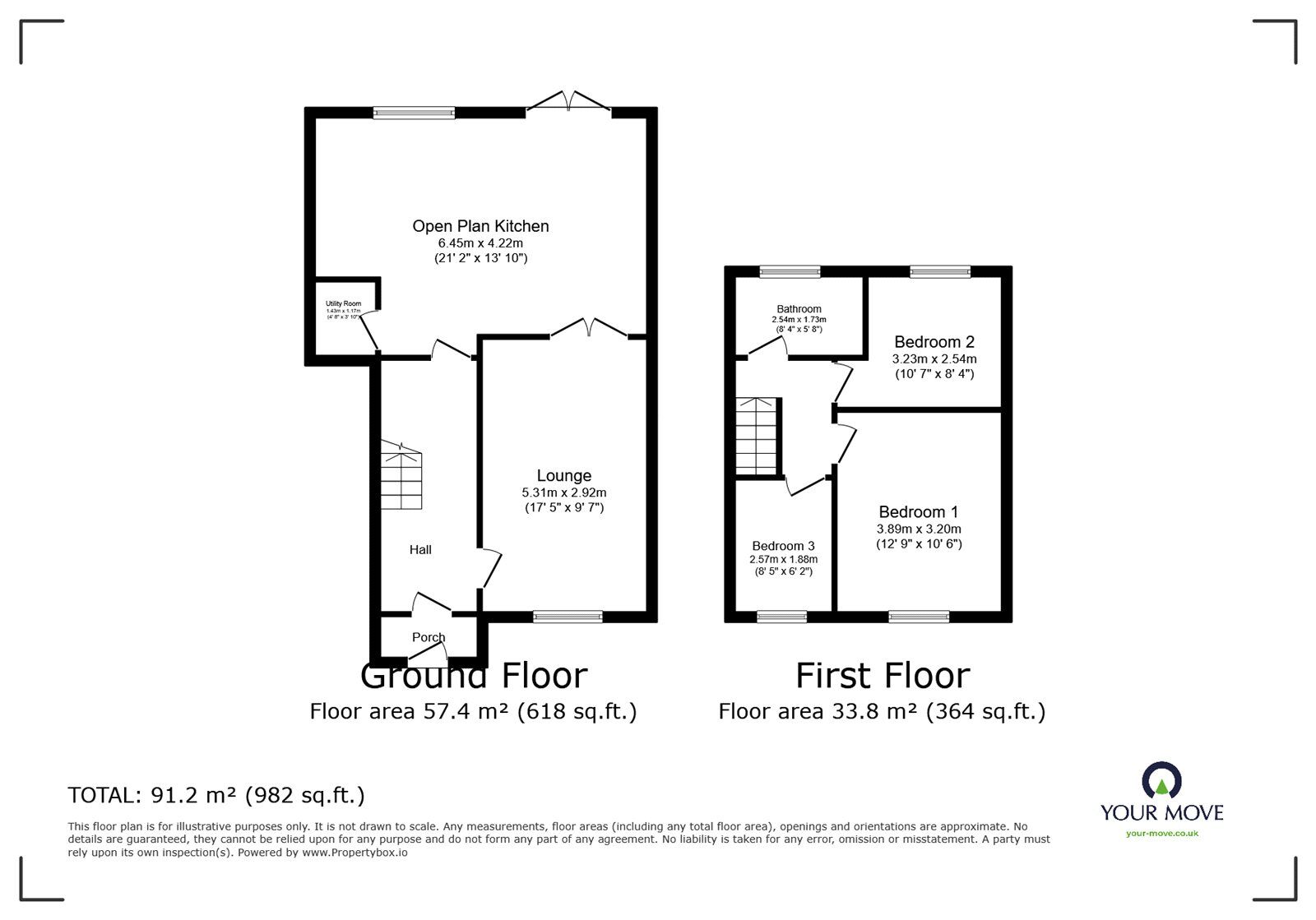 Floorplan of 3 bedroom End Terrace House for sale, Windmill Road, Exhall, Warwickshire, CV7