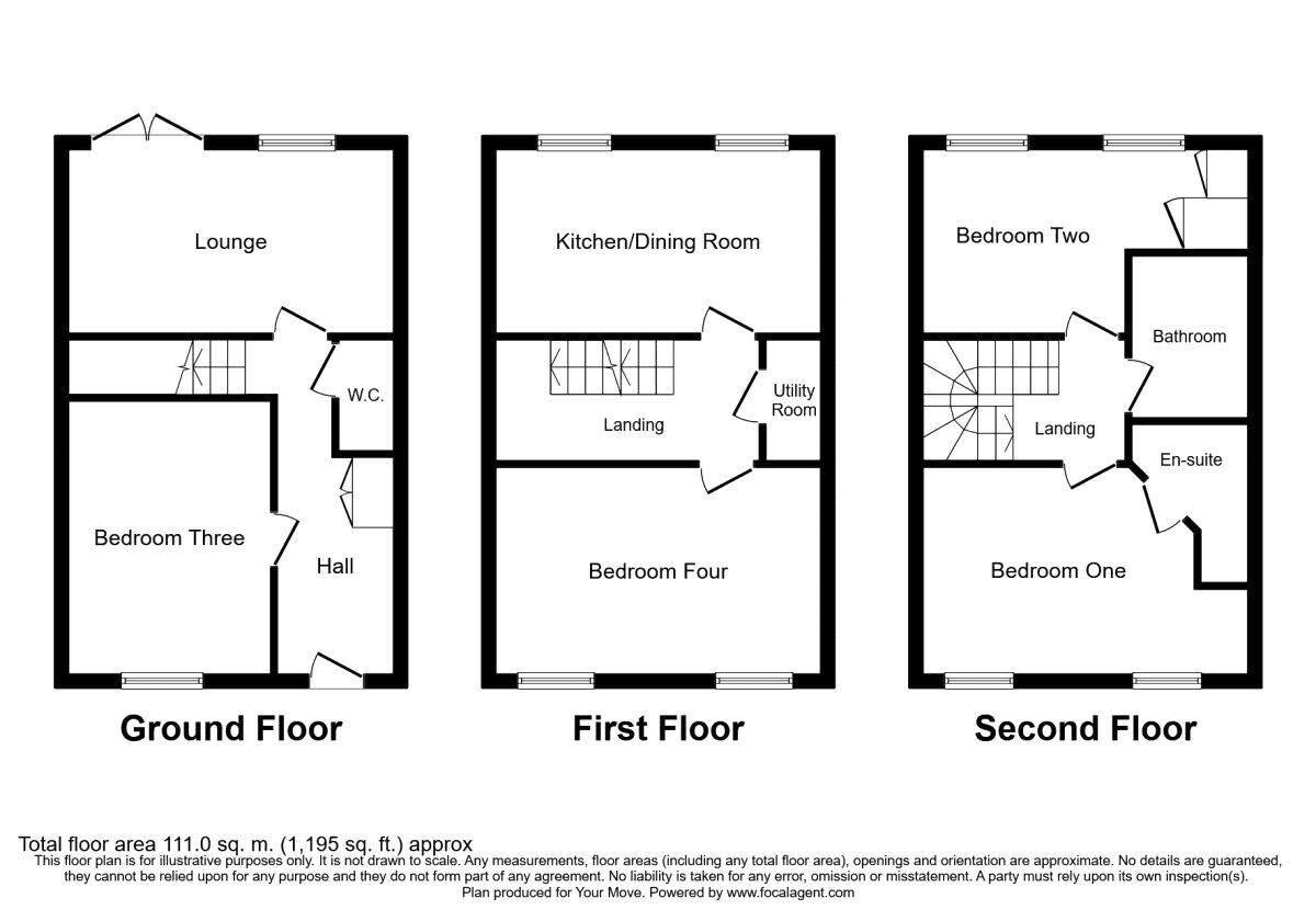 Floorplan of 4 bedroom Mid Terrace House for sale, Bulkington Road, Bedworth, Warwickshire, CV12