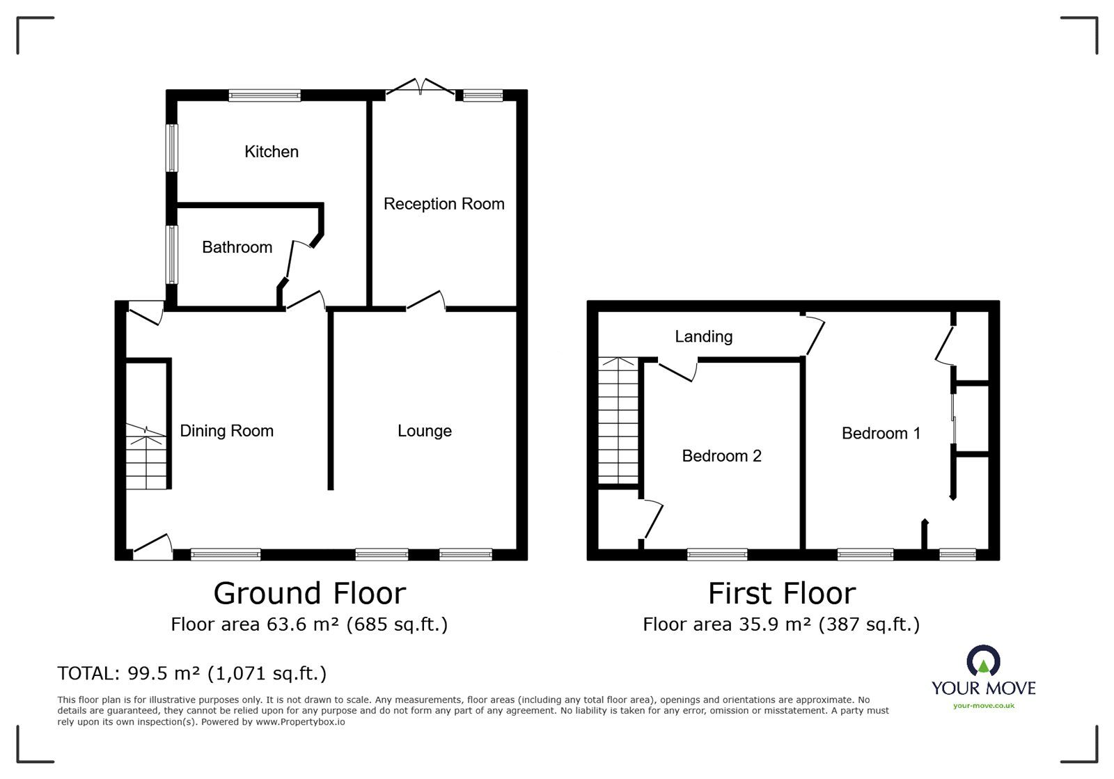 Floorplan of 2 bedroom Semi Detached House for sale, Coalpit Fields Road, Bedworth, Warwickshire, CV12