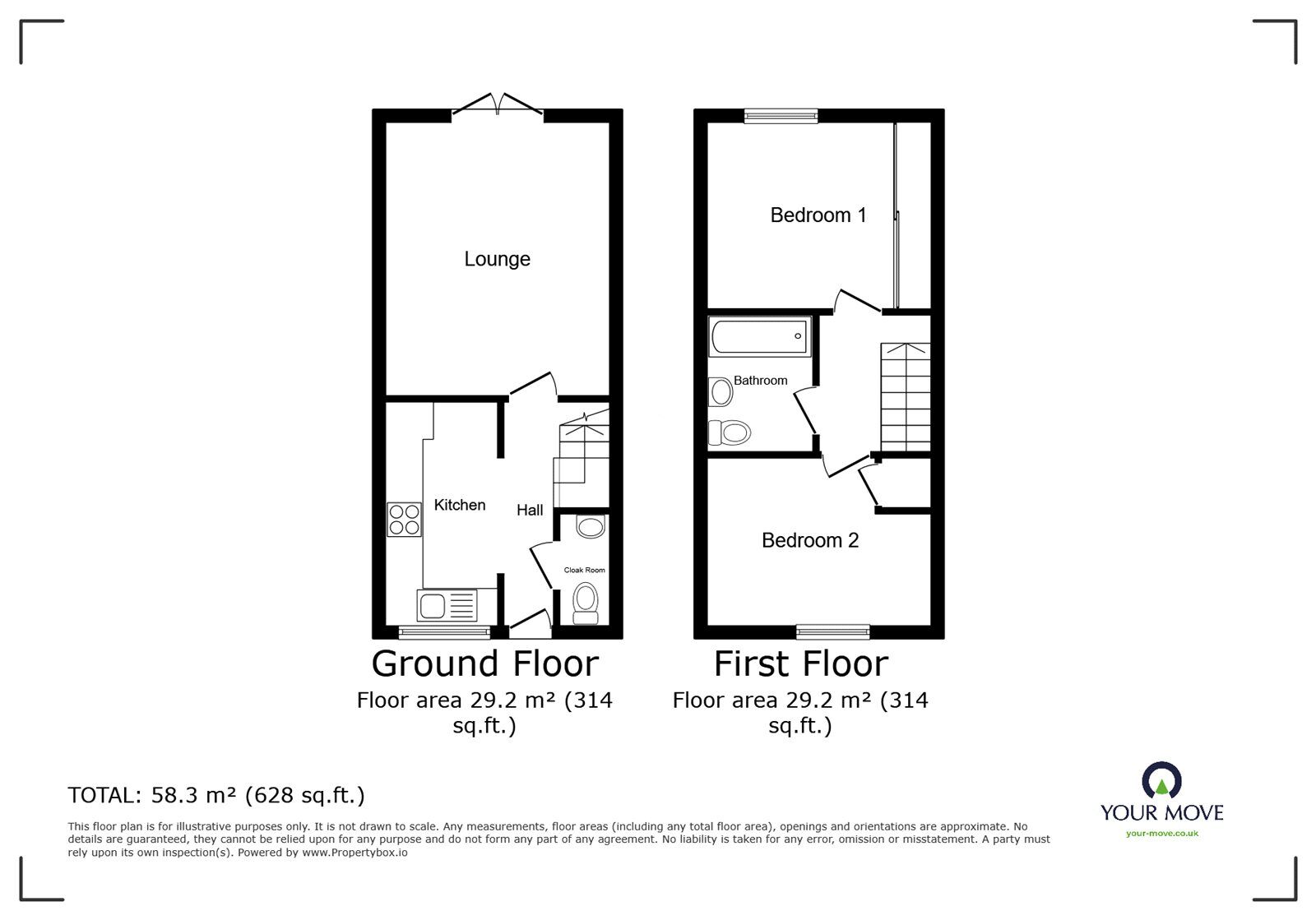 Floorplan of 2 bedroom Mid Terrace House for sale, Grenadier Drive, Coventry, West Midlands, CV3