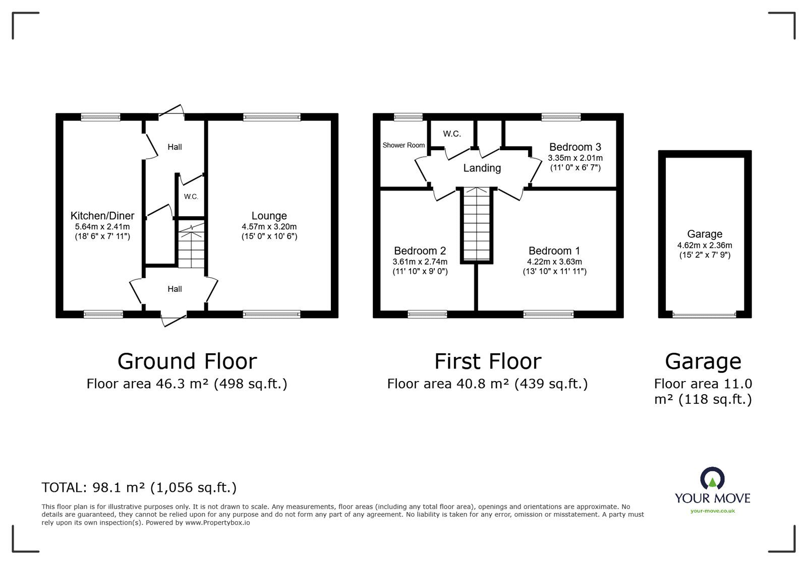 Floorplan of 3 bedroom End Terrace House for sale, 23 Brathay Close, West Midlands, CV3