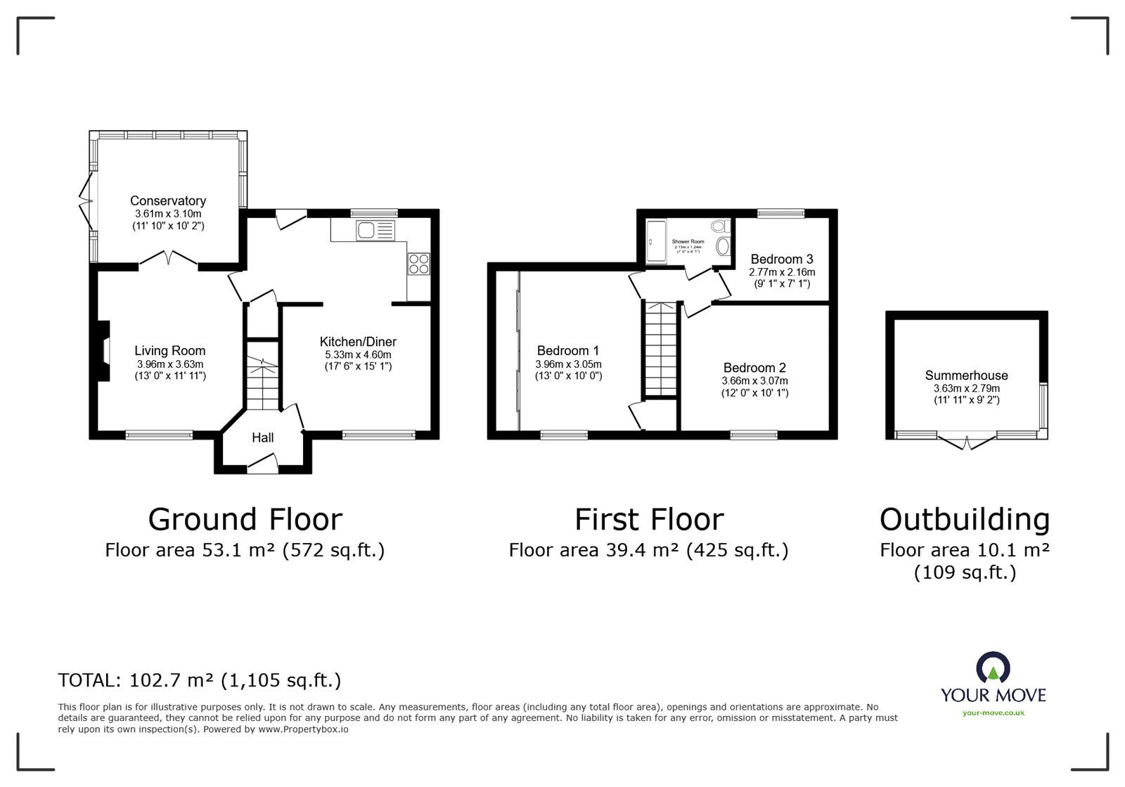 Floorplan of 3 bedroom Semi Detached House for sale, Newtown Road, Bedworth, Warwickshire, CV12