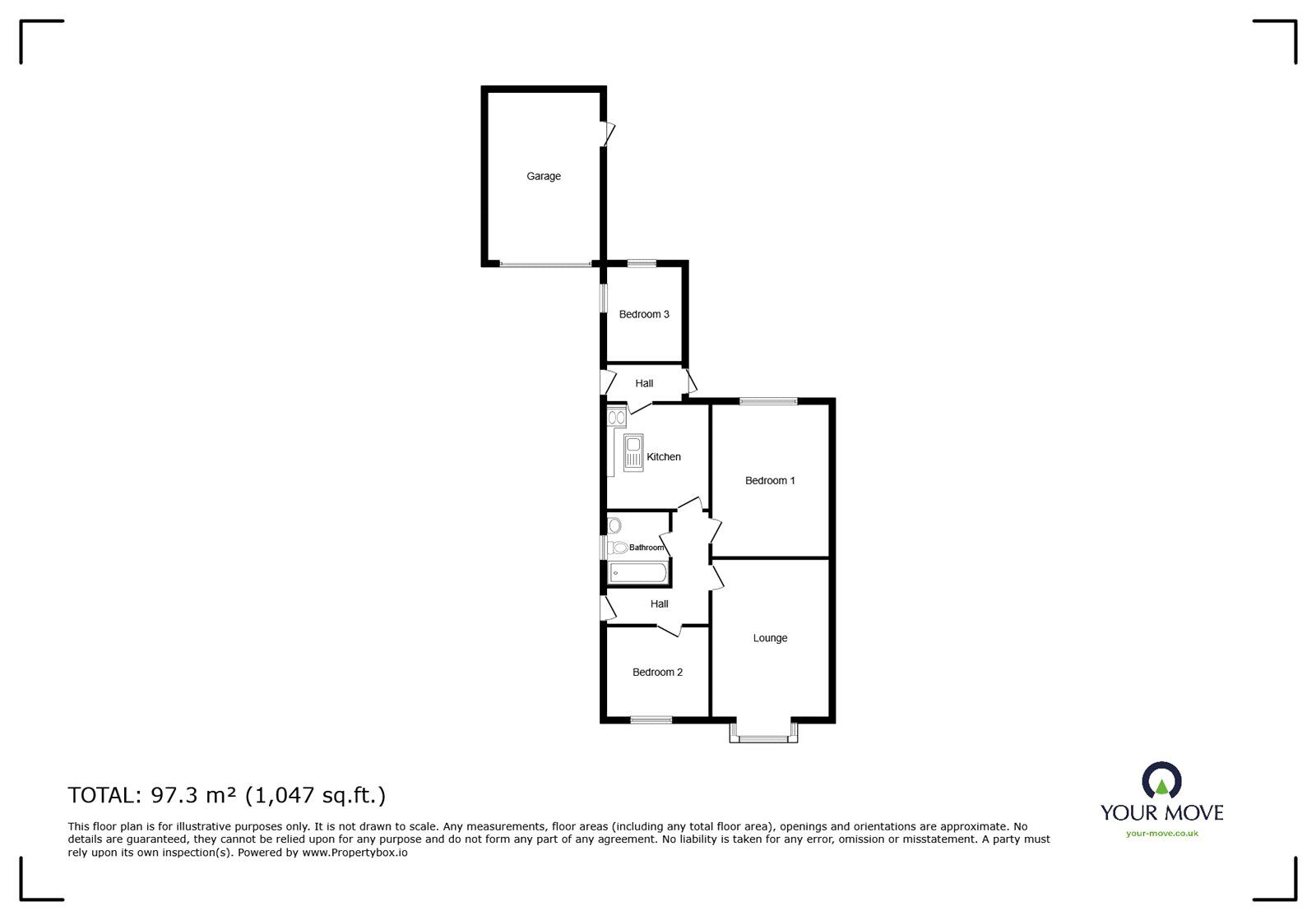 Floorplan of 3 bedroom Semi Detached Bungalow for sale, Kingsley Crescent, Bulkington, Warwickshire, CV12