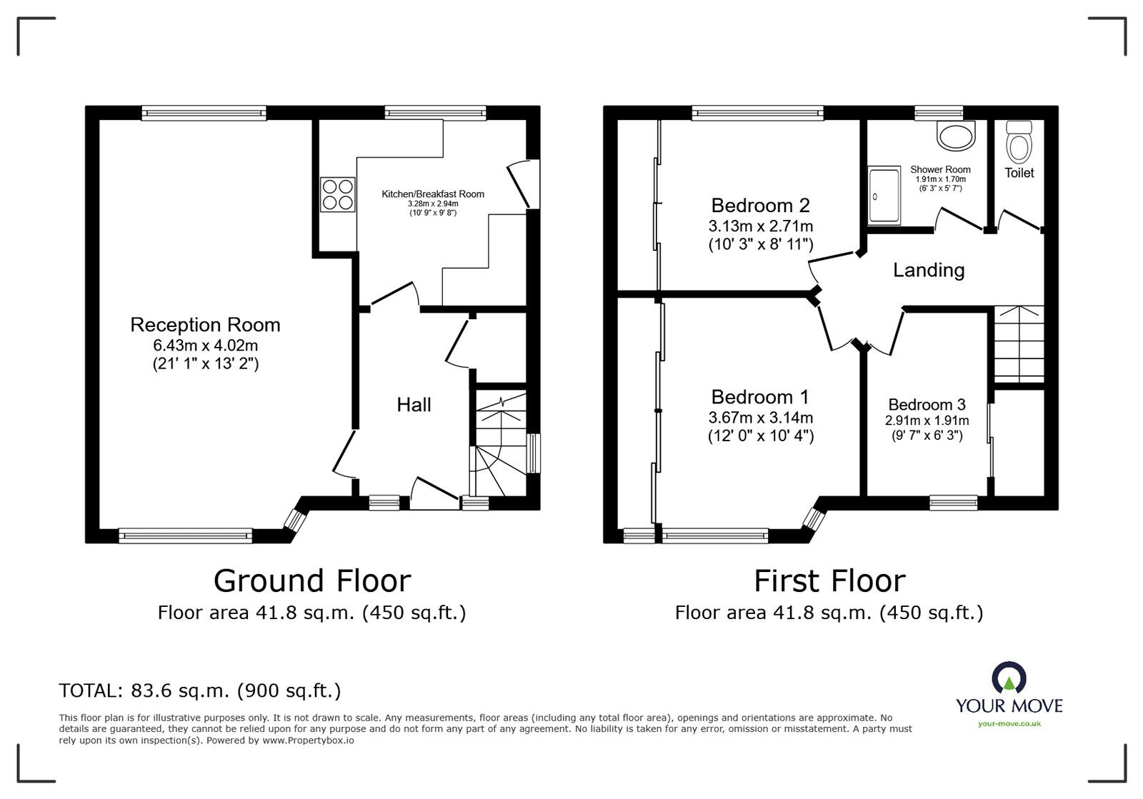 Floorplan of 3 bedroom Semi Detached House for sale, Hemsworth Drive, Bulkington, Warwickshire, CV12