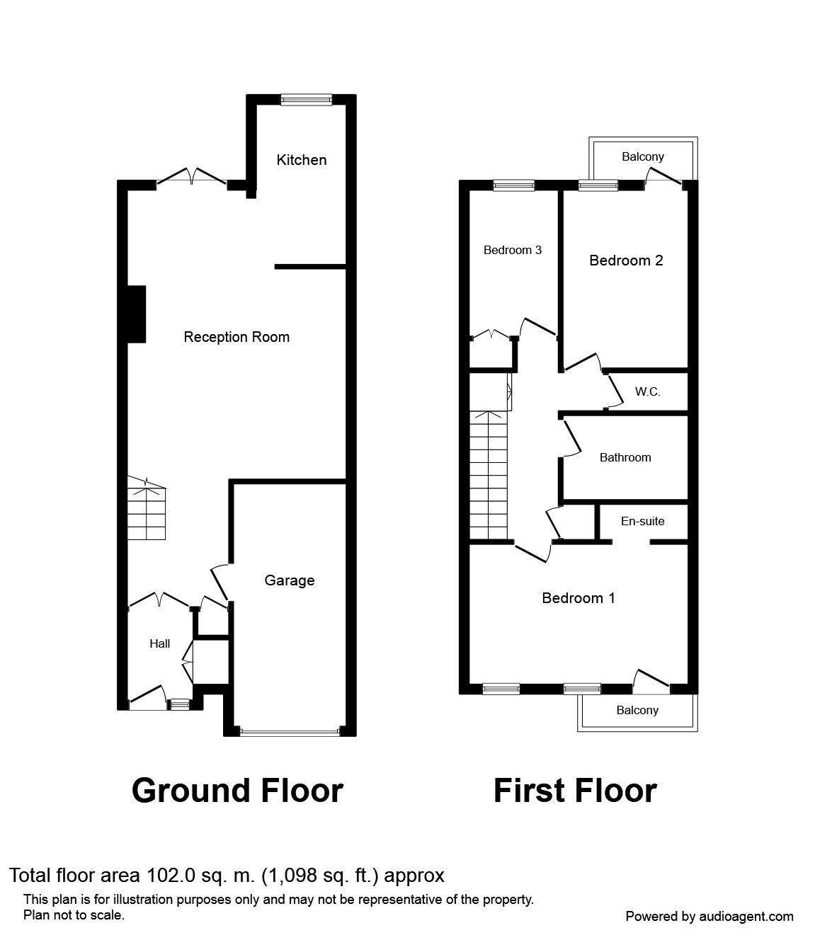 Floorplan of 3 bedroom Mid Terrace House to rent, Regency Way, Bexleyheath, Kent, DA6