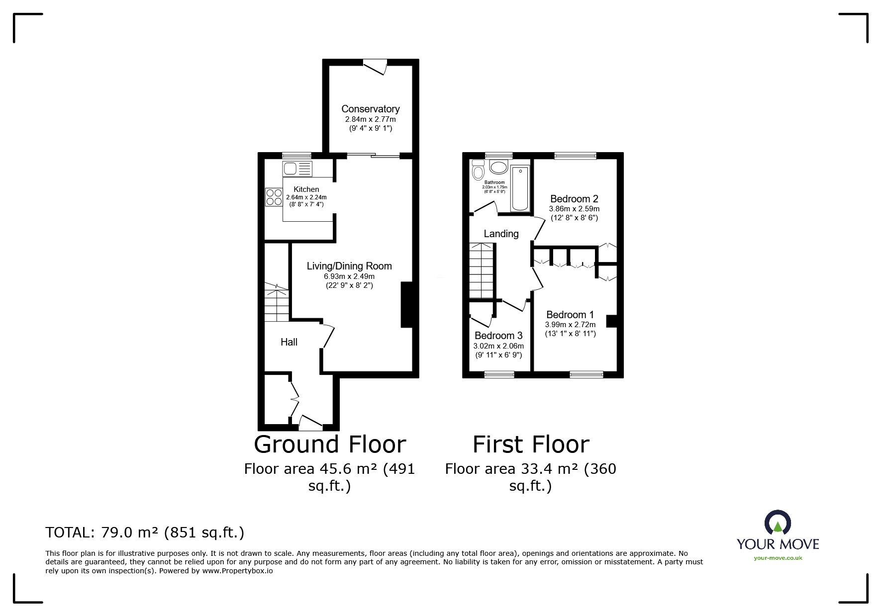 Floorplan of 3 bedroom Mid Terrace House for sale, Taunton Close, Bexleyheath, DA7