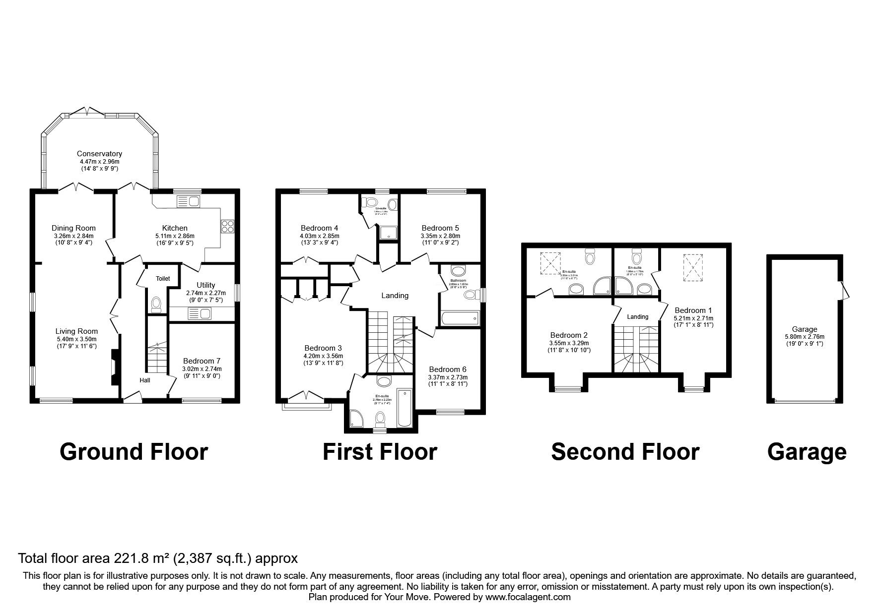 Floorplan of 6 bedroom Detached House for sale, Abbey Drive, Dartford, Kent, DA2