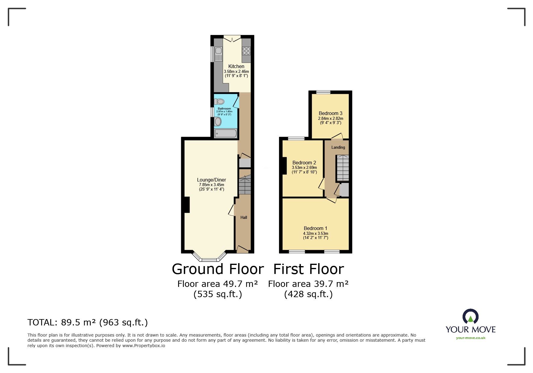 Floorplan of 3 bedroom Mid Terrace House for sale, South Gipsy Road, Welling, DA16