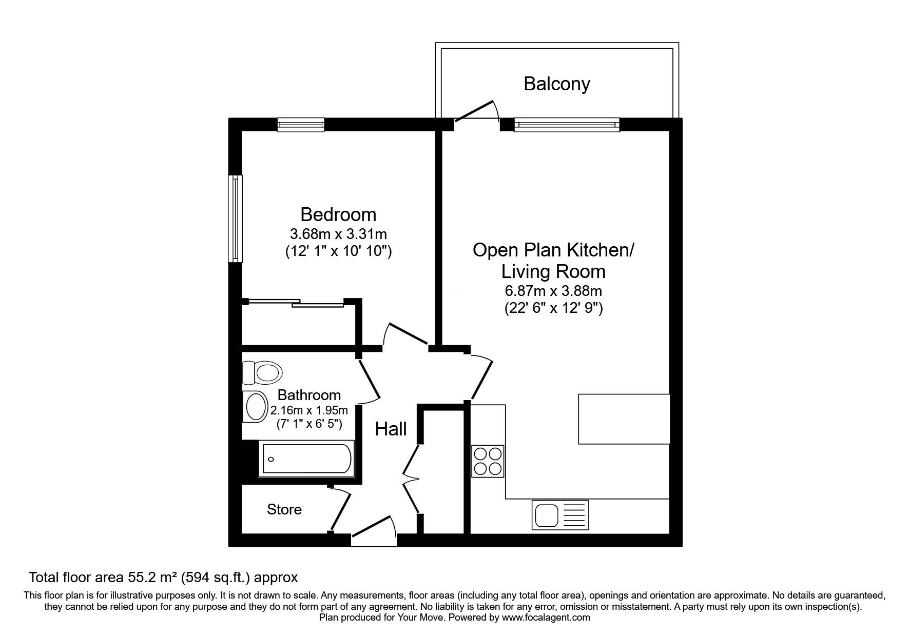 Floorplan of 1 bedroom  Flat for sale, Sterling Road, Bexleyheath, DA7