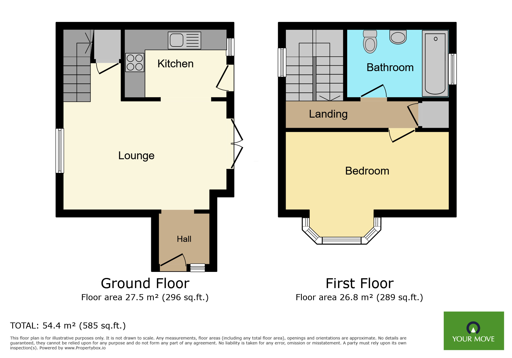 Floorplan of 1 bedroom Semi Detached House for sale, Shearwood Crescent, Crayford, Dartford, DA1