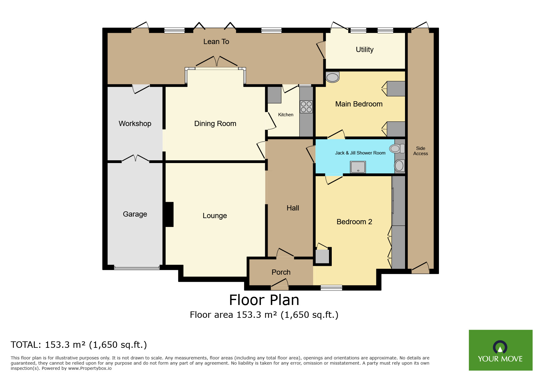 Floorplan of 2 bedroom Detached Bungalow for sale, The Green, Bexleyheath, DA7