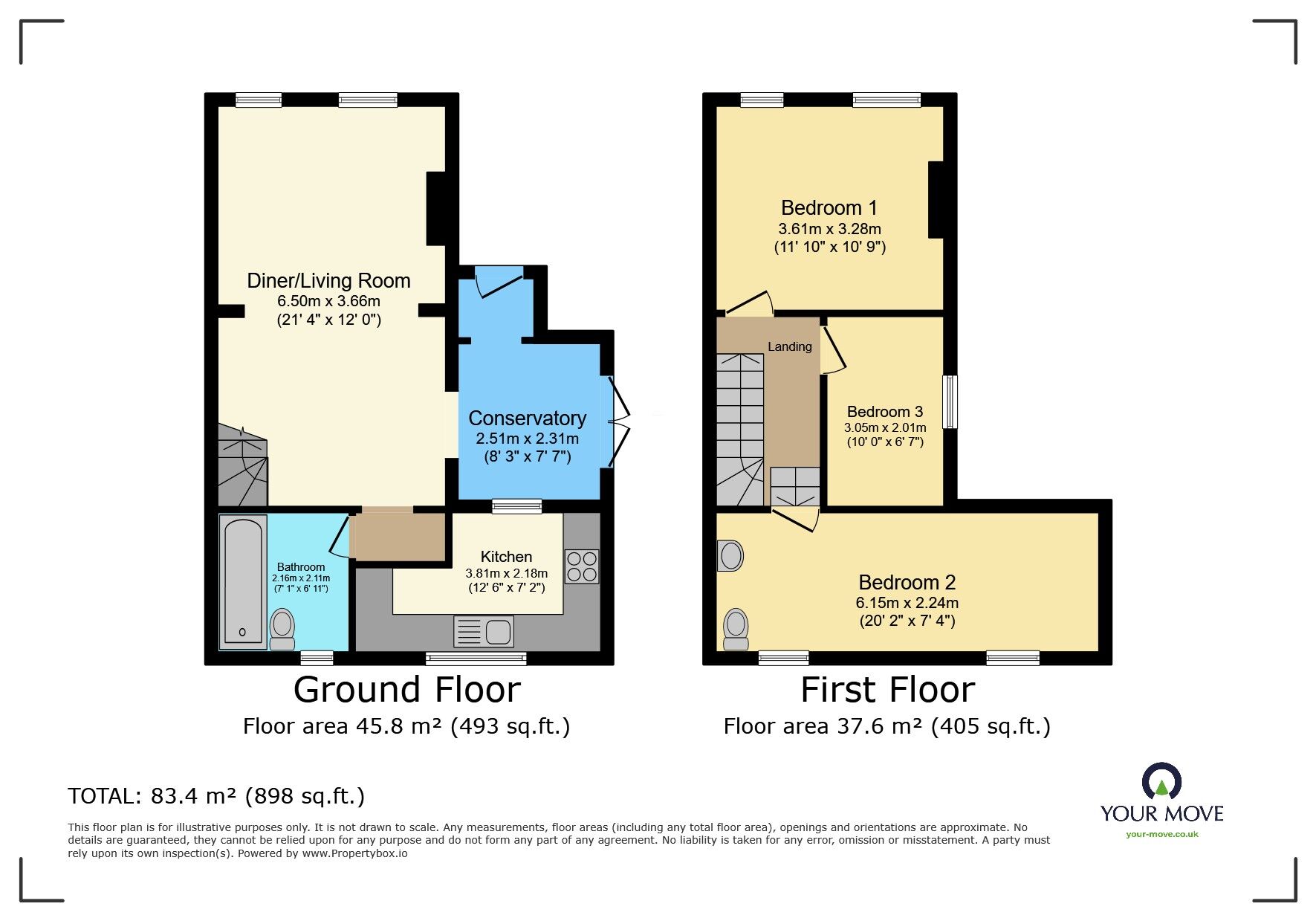 Floorplan of 3 bedroom Semi Detached House for sale, Bedonwell Road, Bexleyheath, DA7