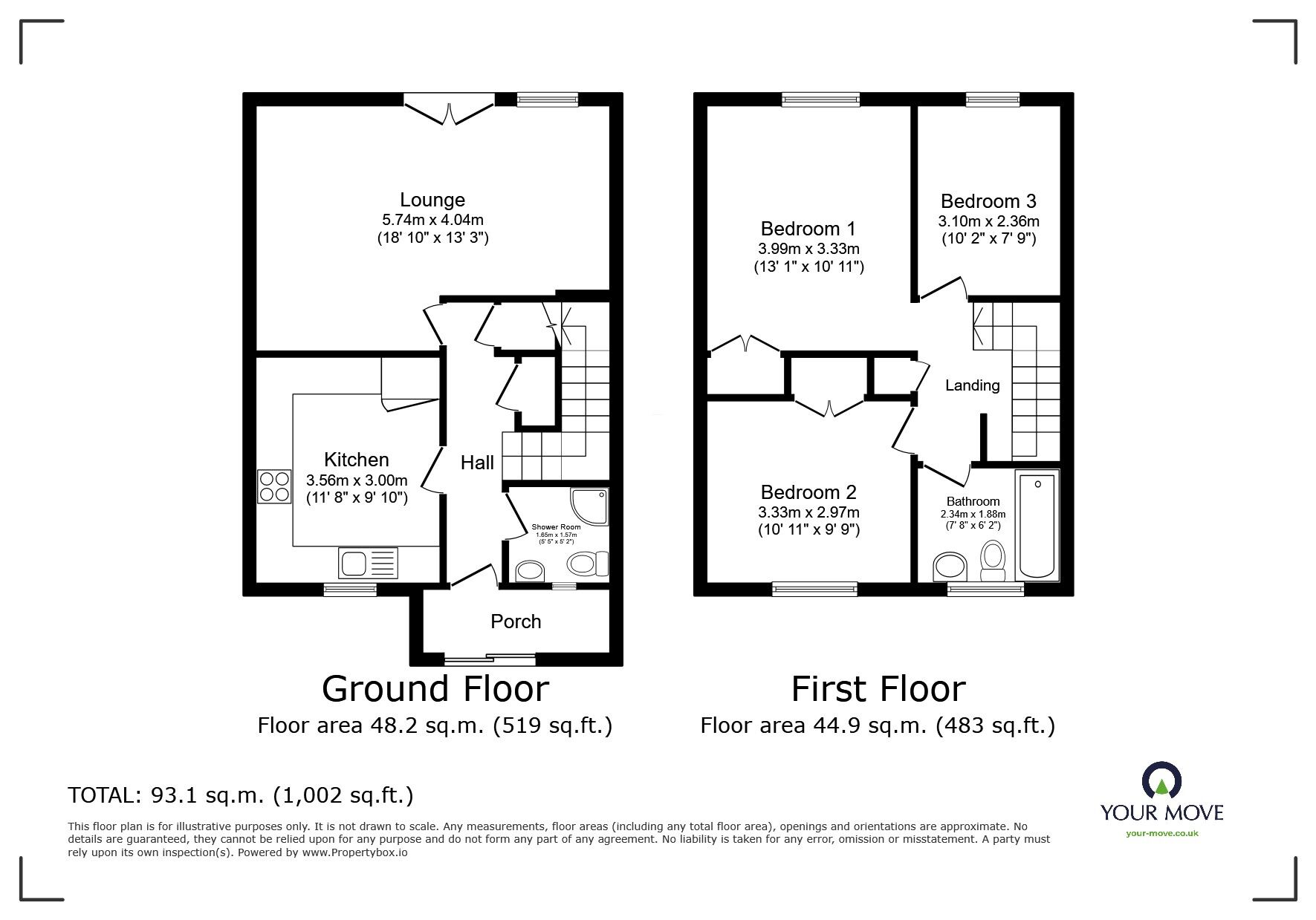 Floorplan of 3 bedroom Mid Terrace House for sale, Hurst Road, Kent, DA5