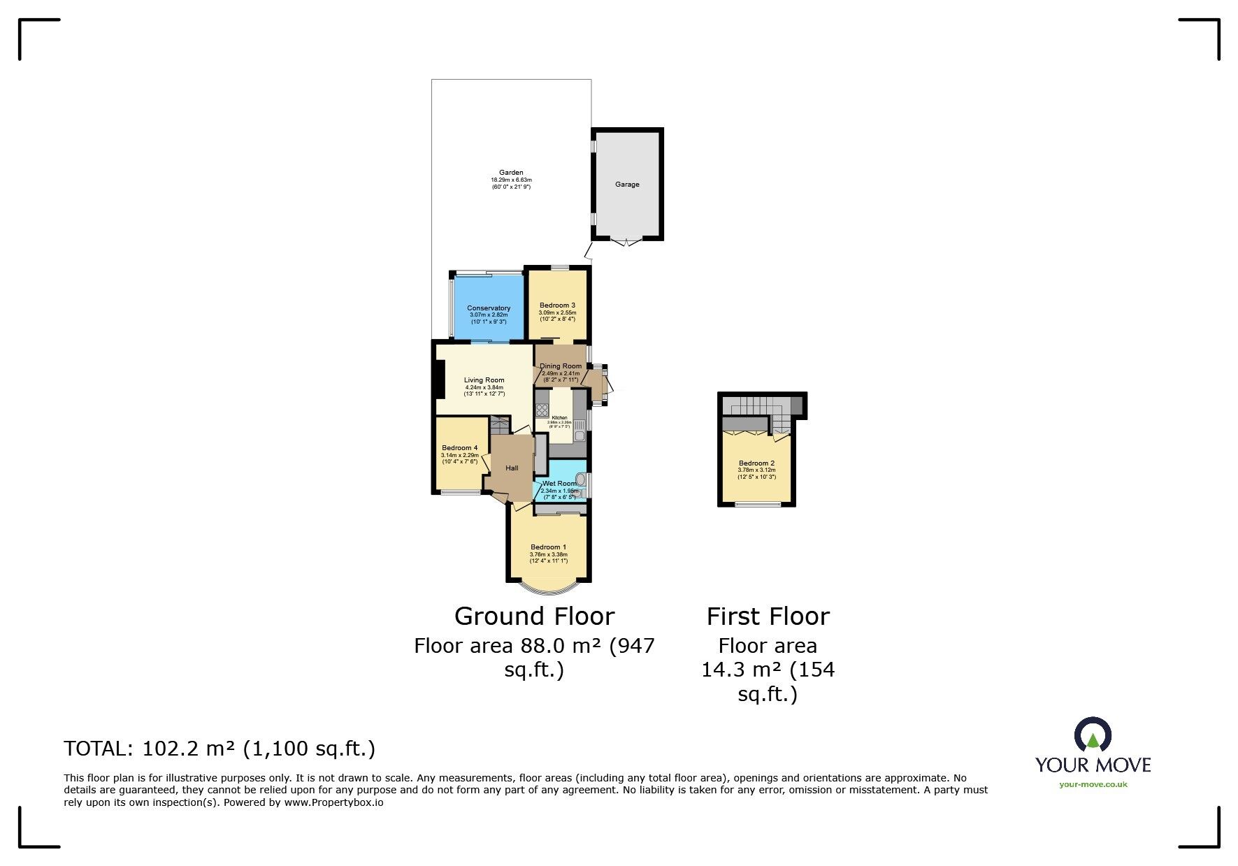 Floorplan of 4 bedroom Semi Detached Bungalow for sale, Eaton Road, Sidcup, Bexley, DA14