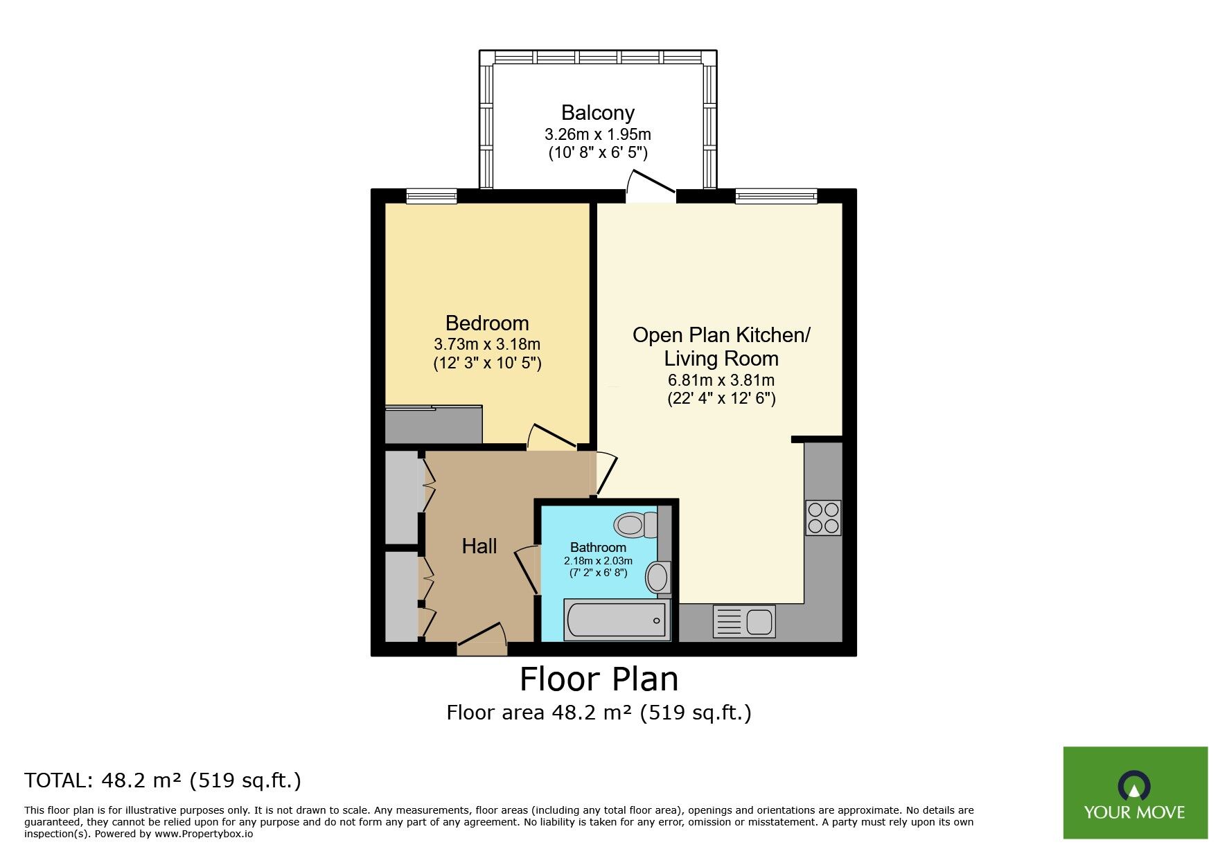 Floorplan of 1 bedroom  Flat for sale, Regal Walk, Bexleyheath, DA6