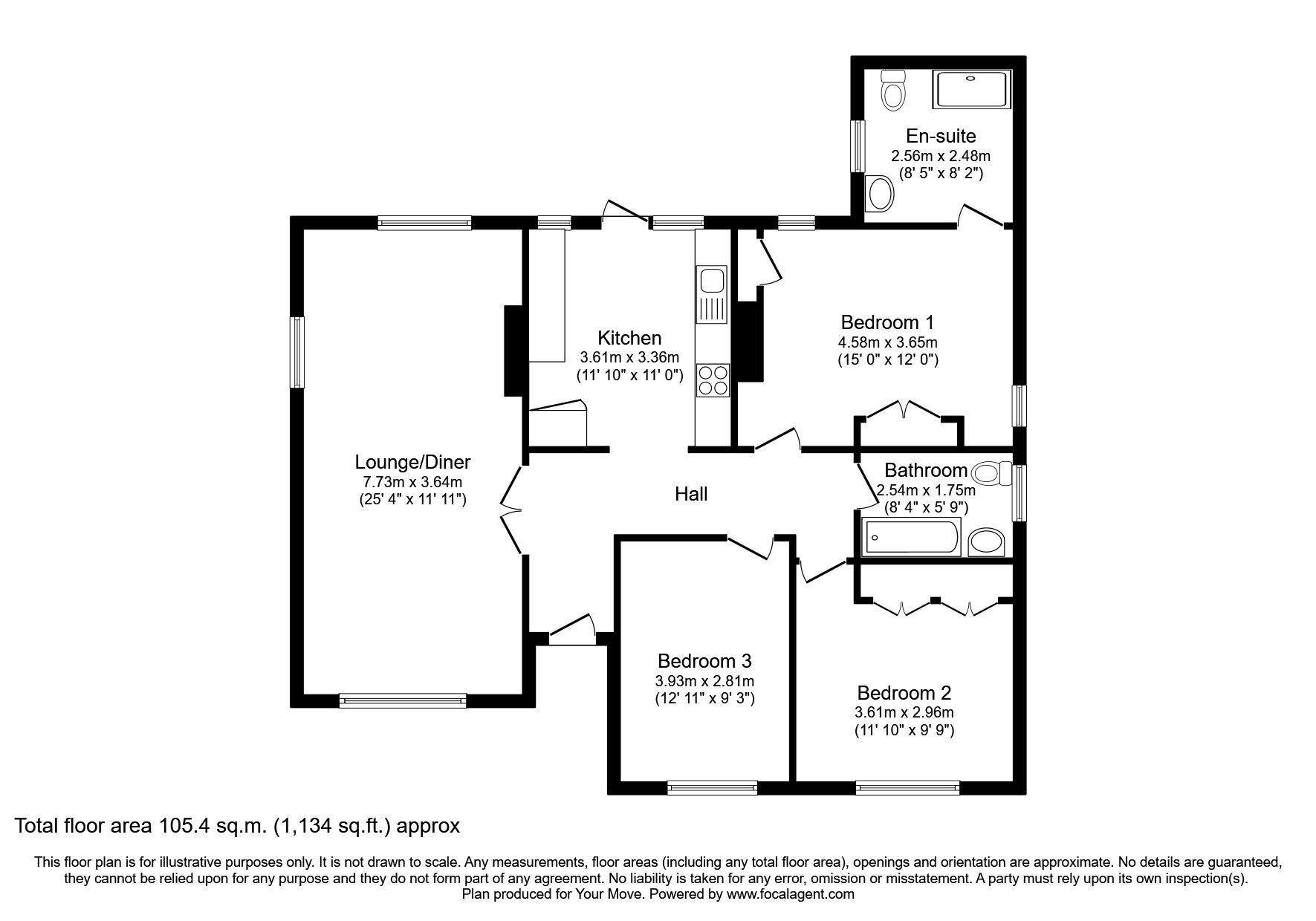 Floorplan of 3 bedroom Detached Bungalow for sale, Heathfield Road, Bexleyheath, DA6