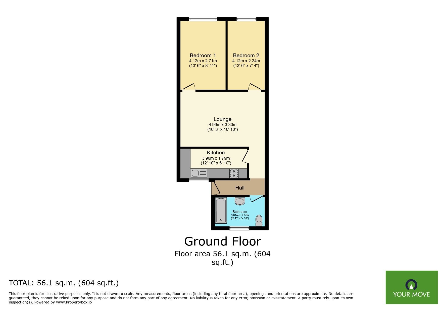 Floorplan of 2 bedroom  Flat for sale, Wrotham Road, Welling, DA16