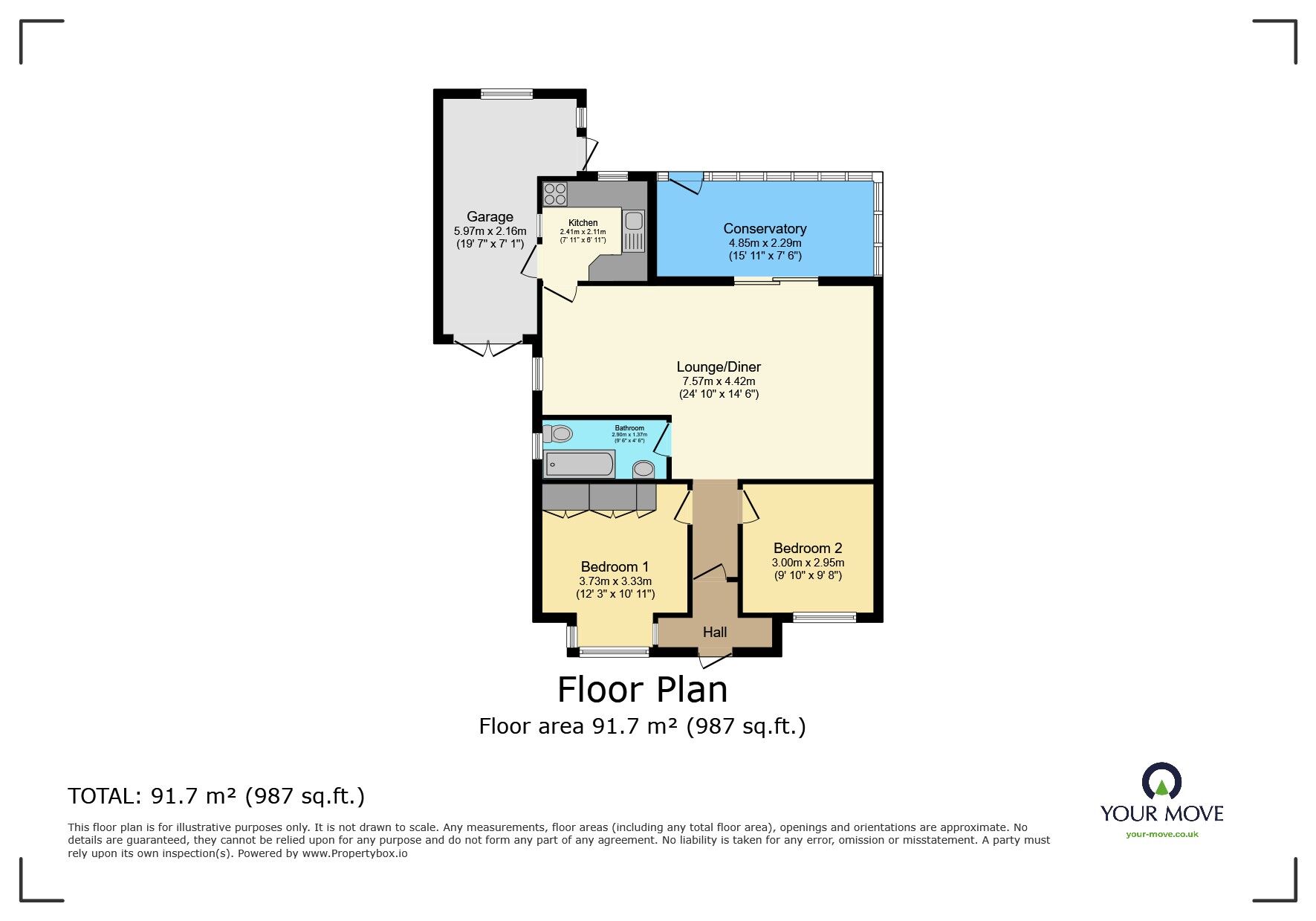 Floorplan of 2 bedroom Semi Detached Bungalow for sale, Oaklands Road, Bexleyheath, DA6