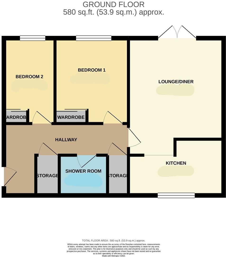 Floorplan of 2 bedroom  Flat for sale, Woodfall Drive, Crayford, Dartford, DA1