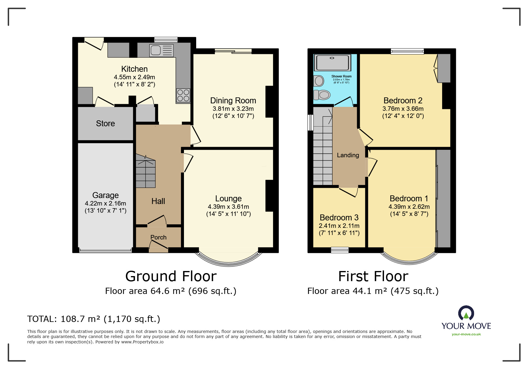 Floorplan of 3 bedroom Semi Detached House for sale, Rydal Drive, Bexleyheath, DA7