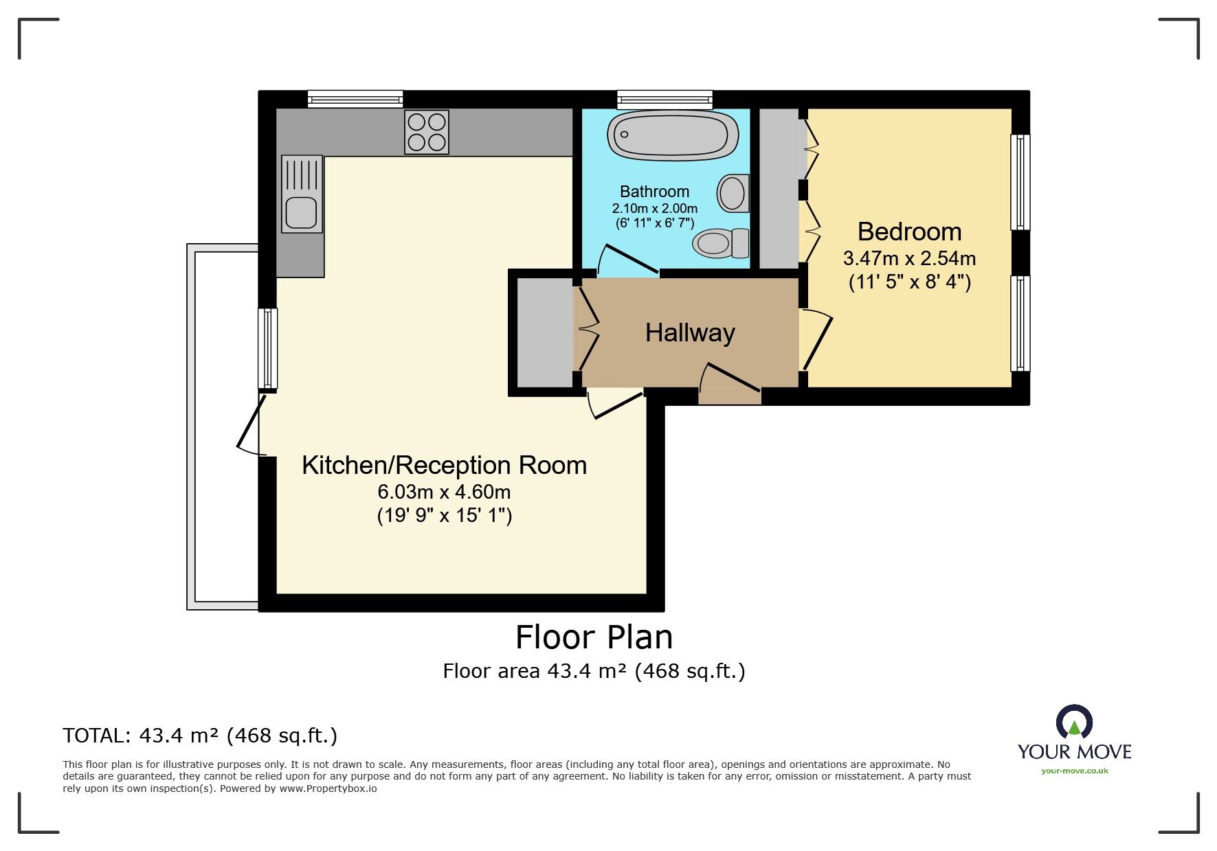 Floorplan of 1 bedroom  Flat for sale, Samas Way, Crayford, Dartford, DA1