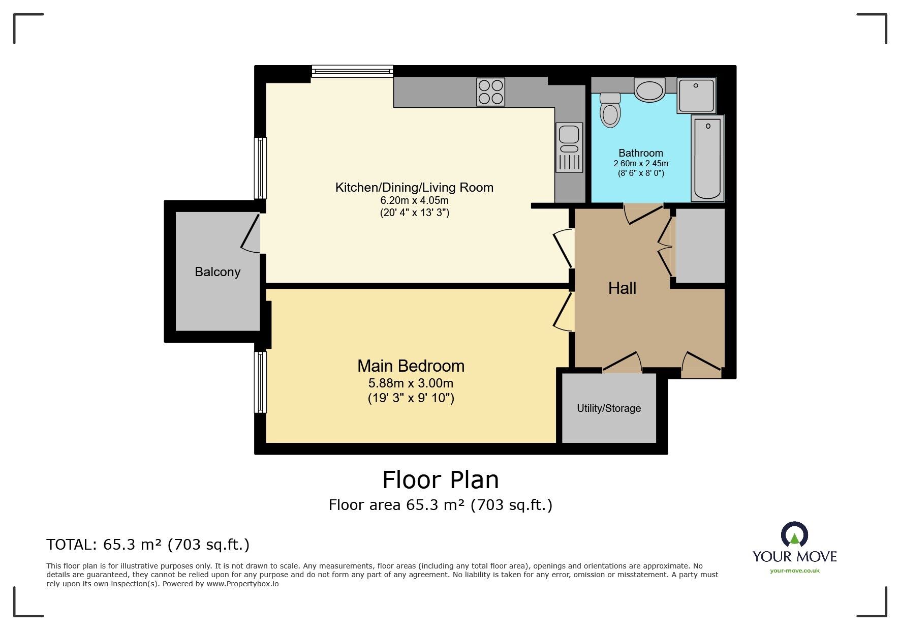 Floorplan of 1 bedroom  Flat for sale, Regal Walk, Bexleyheath, DA6