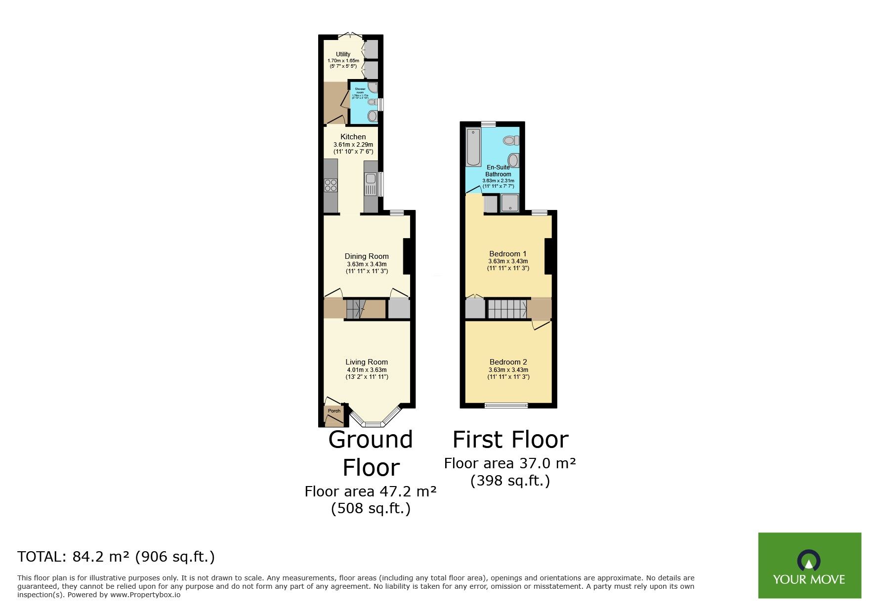 Floorplan of 2 bedroom Mid Terrace House for sale, Orchard Road, Welling, DA16