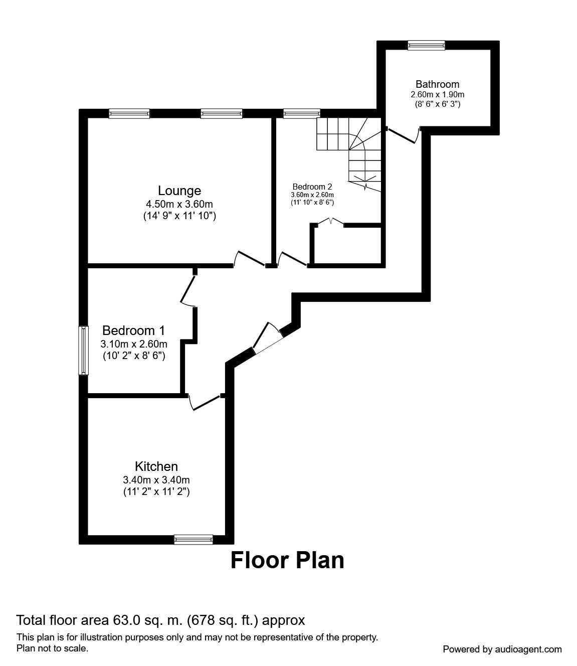 Floorplan of 2 bedroom  Flat to rent, Kidbrooke Grove, London, SE3