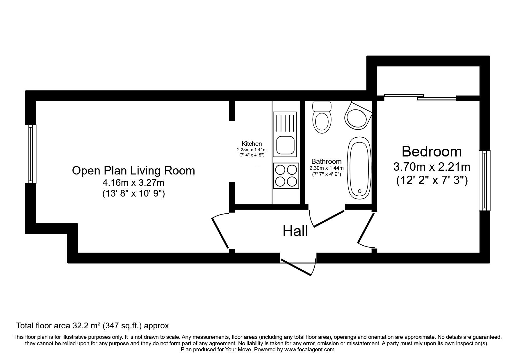 Floorplan of 1 bedroom  Flat for sale, Kidbrooke Park Road, London, SE3