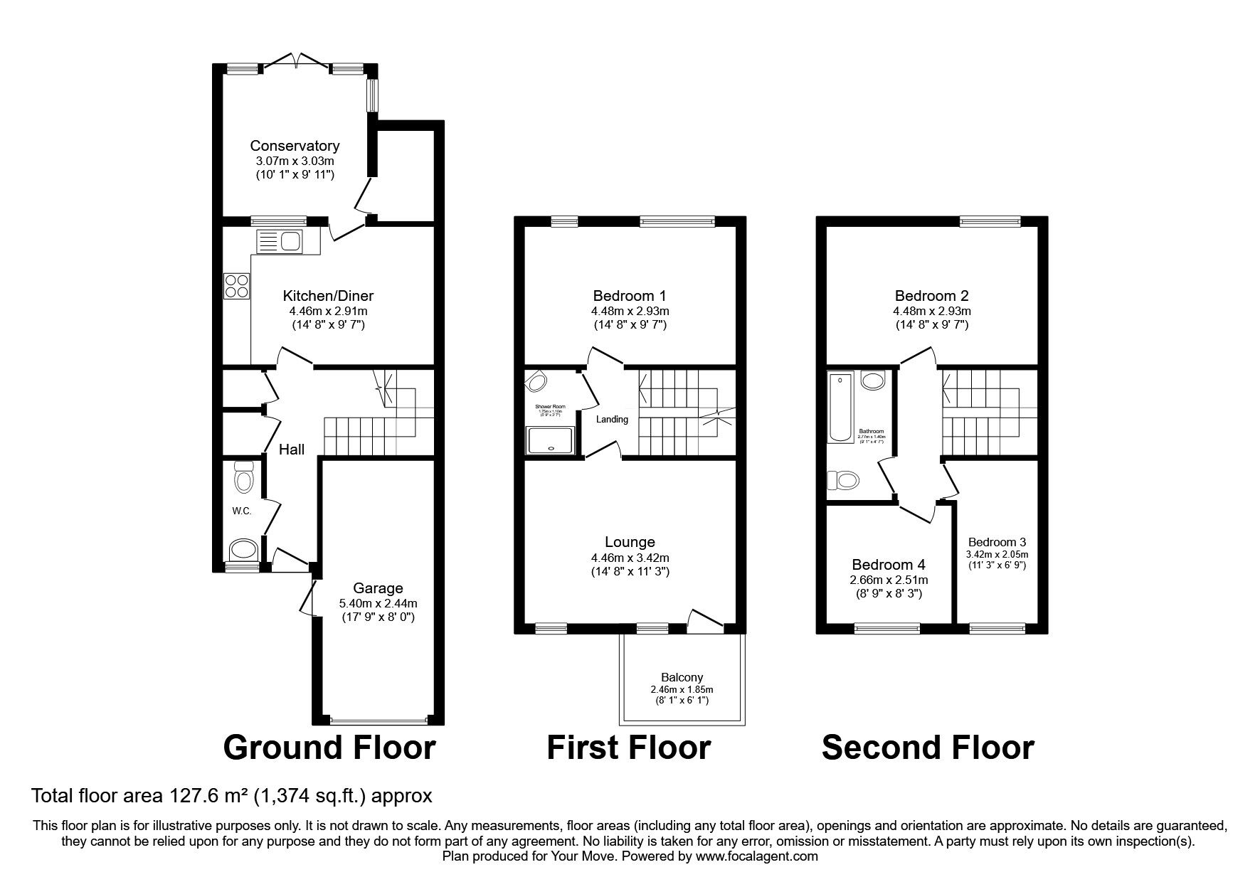 Floorplan of 4 bedroom Mid Terrace House for sale, Holywell Close, London, SE3