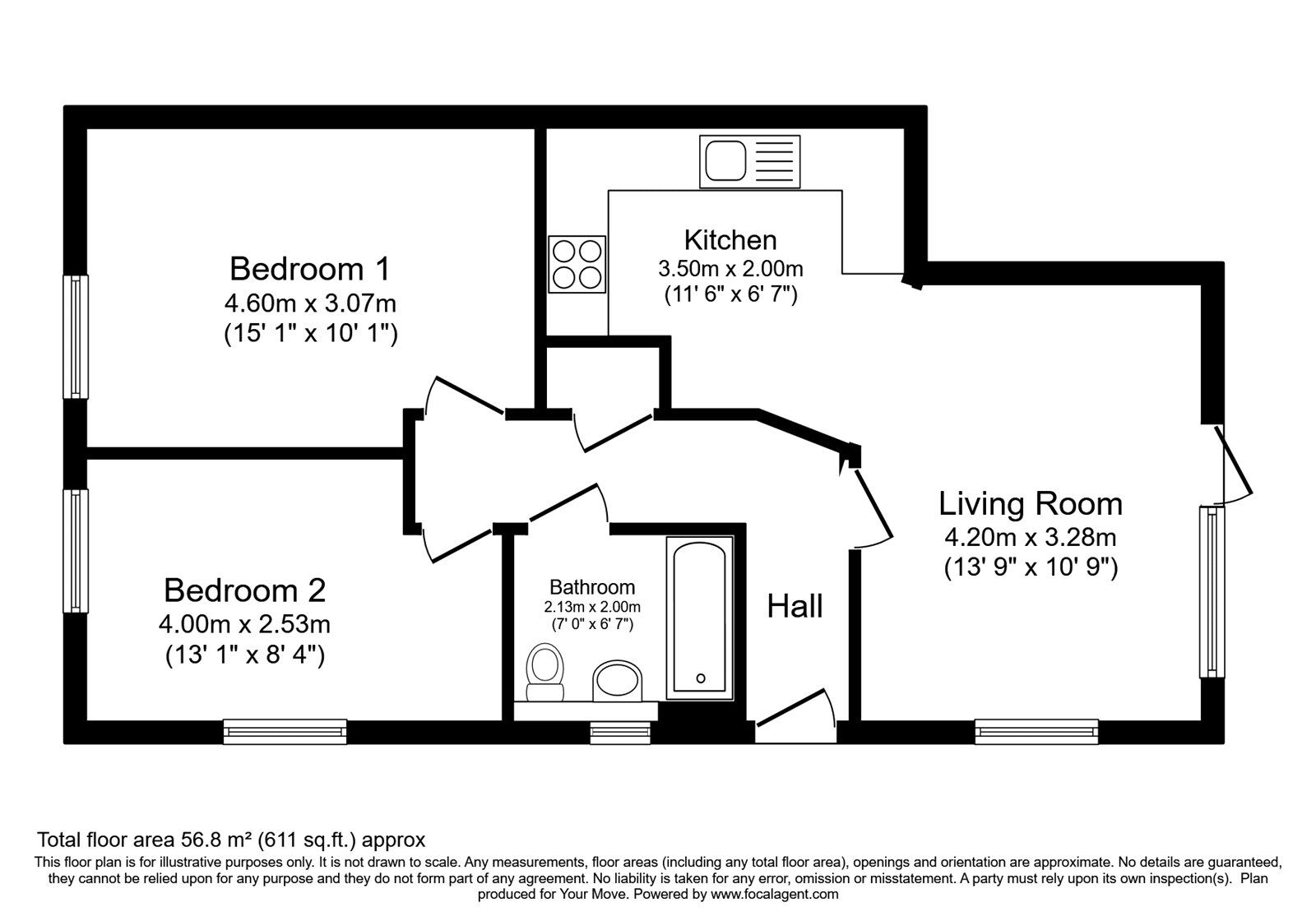 Floorplan of 2 bedroom  Flat for sale, Charlton Road, London, SE7