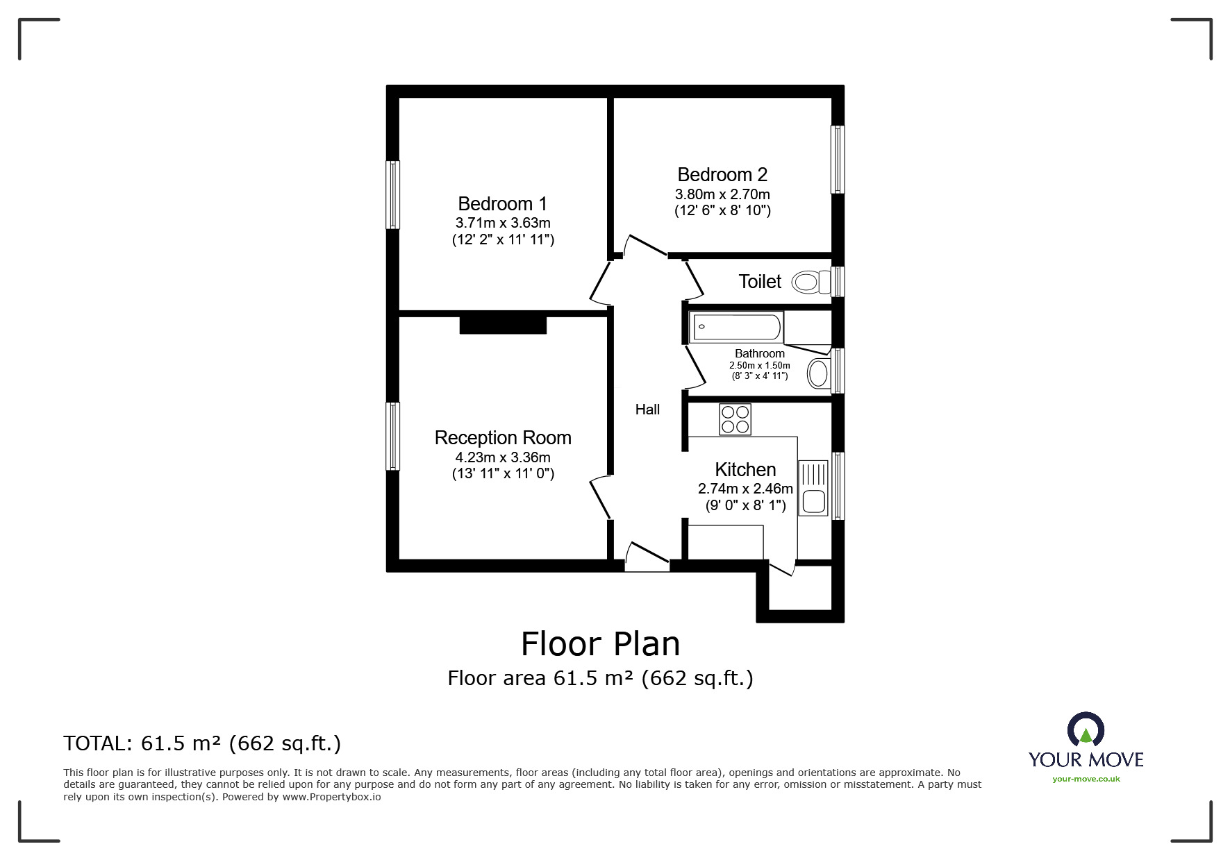 Floorplan of 2 bedroom  Flat for sale, Invicta Road, London, SE3