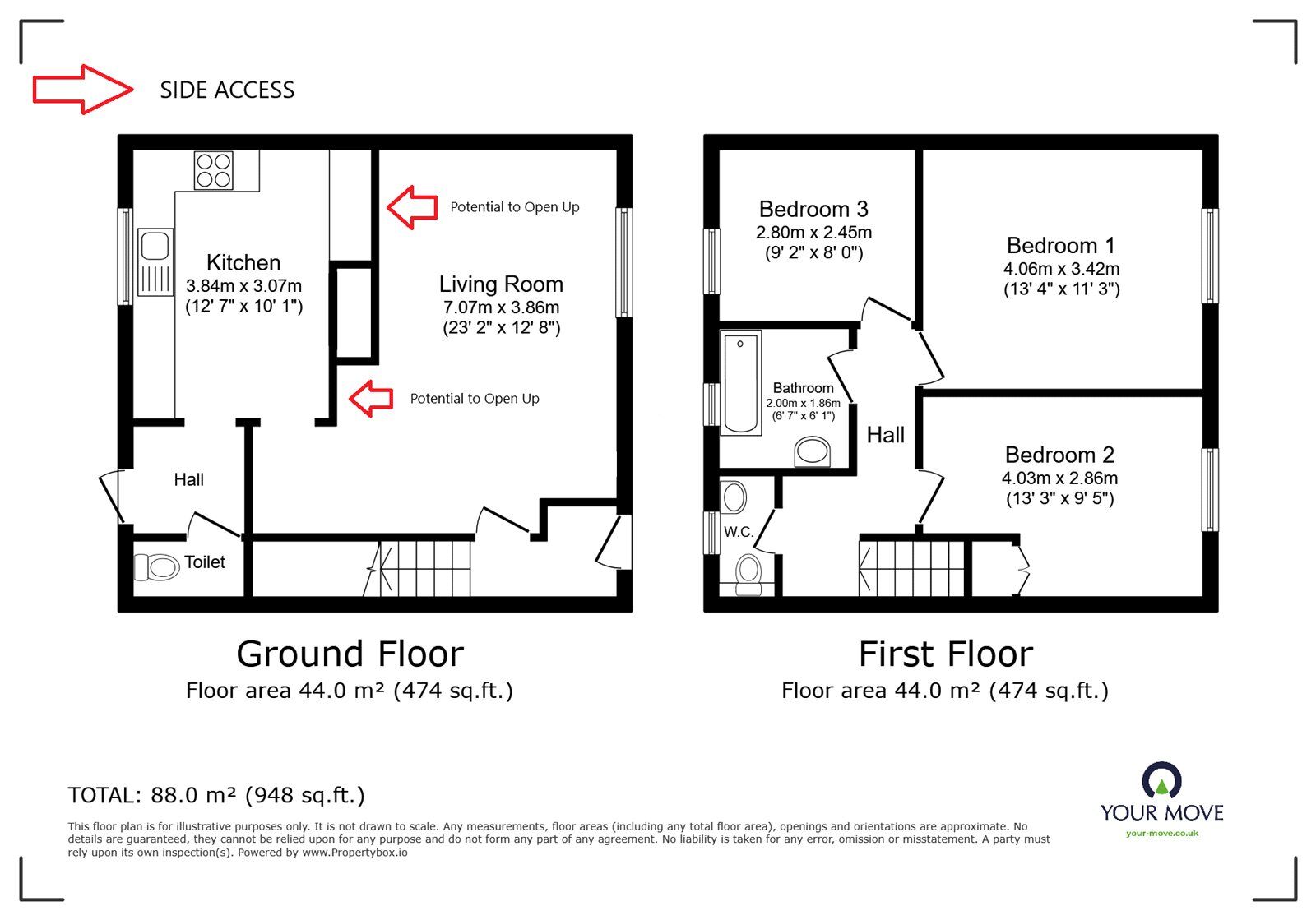 Floorplan of 3 bedroom Semi Detached House for sale, Dursley Road, London, SE3