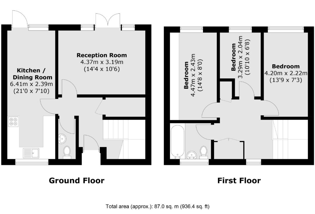 Floorplan of 3 bedroom End Terrace House to rent, Charlton Church Lane, London, SE7