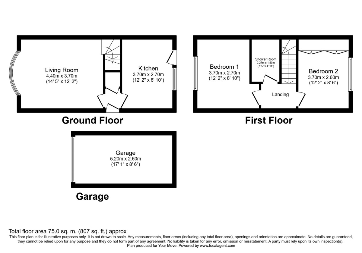 Floorplan of 2 bedroom Semi Detached House to rent, St. Annes Road, Worcester, WR3