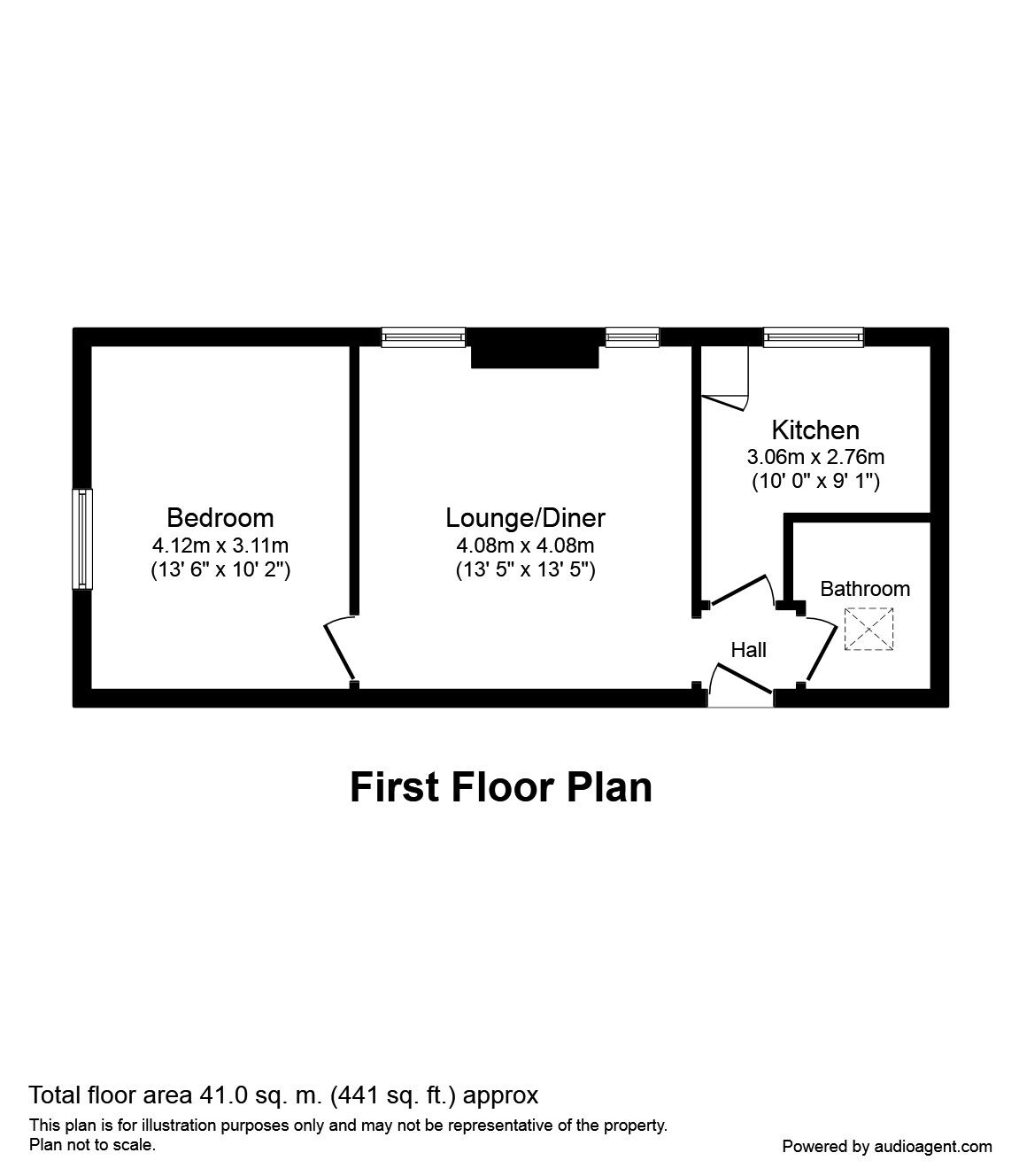 Floorplan of 1 bedroom  Flat to rent, Selden Lane, Worthing, West Sussex, BN11