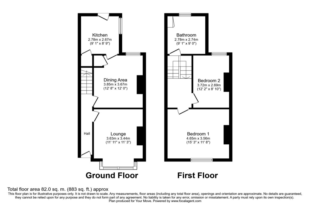 Floorplan of 2 bedroom End Terrace House to rent, Nightingale Lane, Bromley, BR1