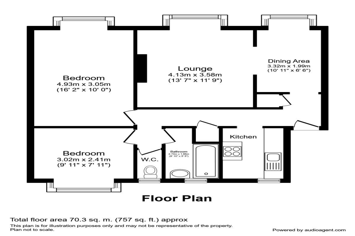 Floorplan of 2 bedroom  Flat to rent, Beckenham Lane, Bromley, BR2