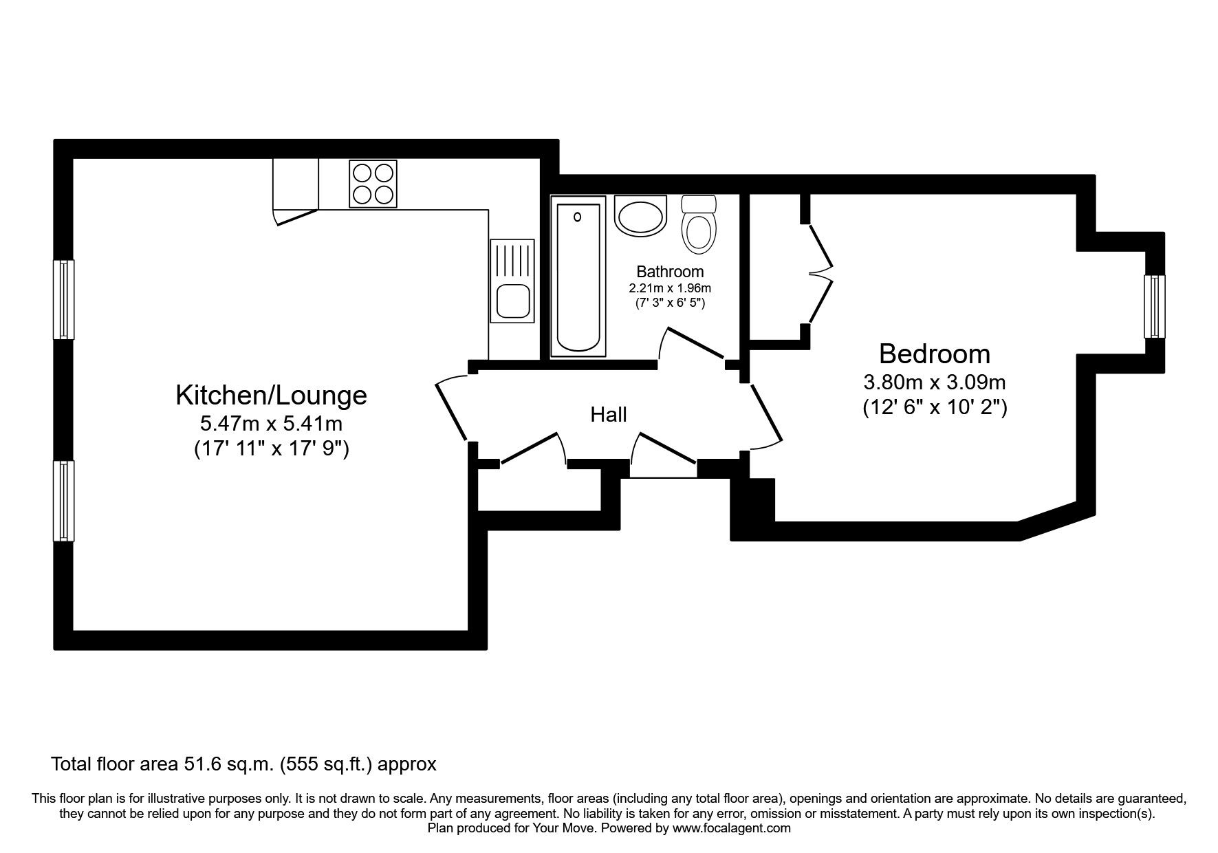 Floorplan of 1 bedroom  Flat to rent, Chislehurst Road, Chislehurst, BR7