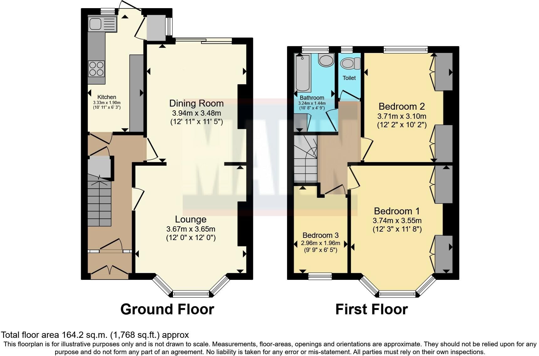 Floorplan of 3 bedroom Mid Terrace House for sale, Brangbourne Road, Bromley, BR1