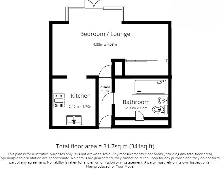 Floorplan of 1 bedroom  Flat for sale, Homesdale Road, Bromley, BR2