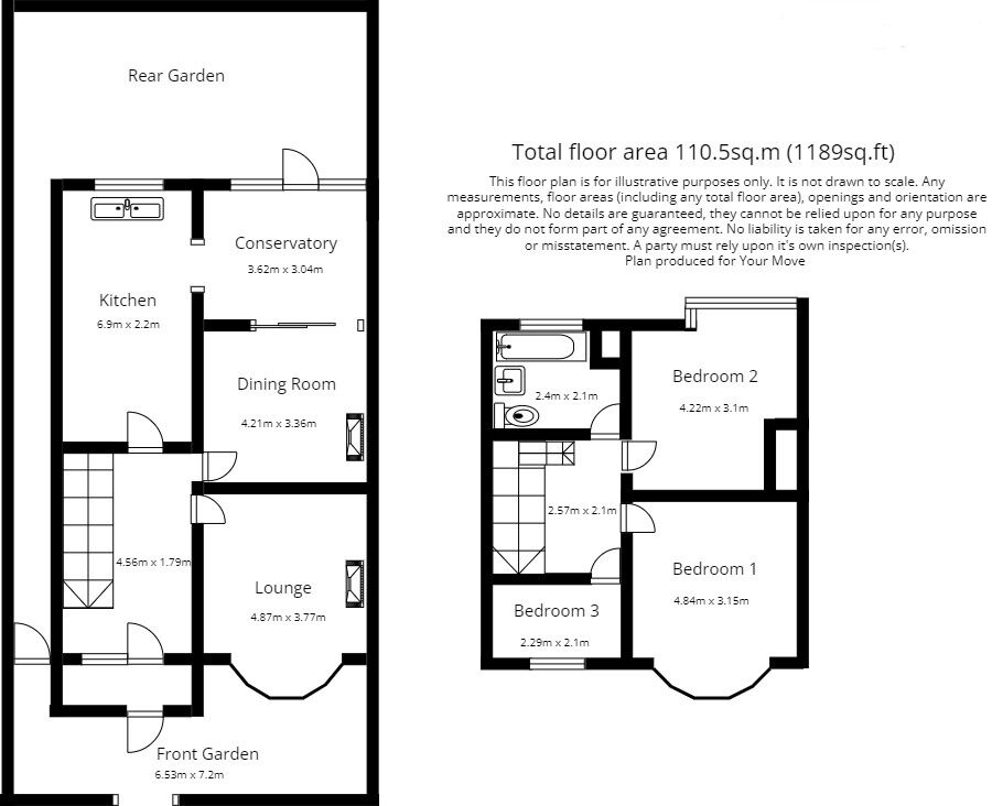 Floorplan of 3 bedroom Semi Detached House for sale, Oak Tree Gardens, Bromley, BR1